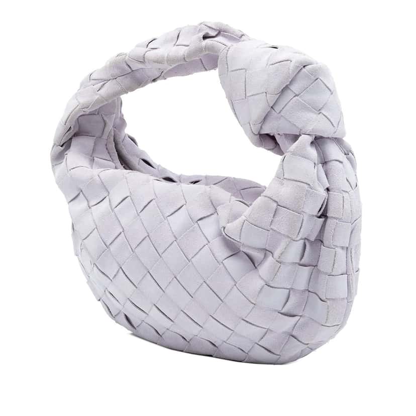 Bottega Veneta Mini Suede Intrecciato Jodie Purple Leather Very good condition - Back View