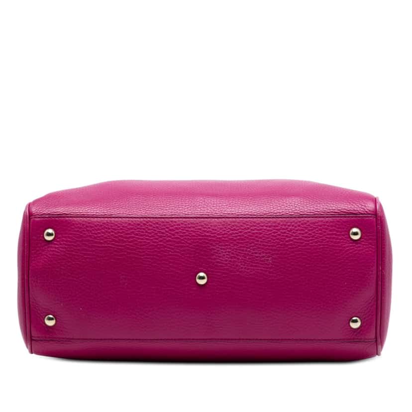 Gucci Medium Calfskin Bamboo Shopper Satchel Pink Leather Very good condition - Inside View