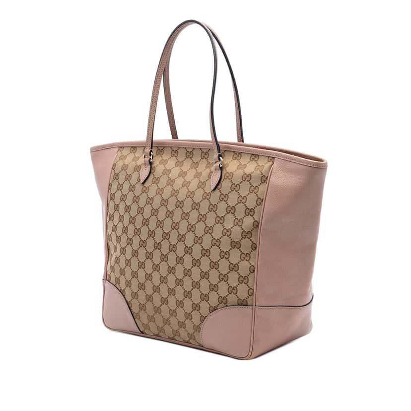 Gucci GG Canvas and Leather Bree Tote Beige Very good condition - Back View