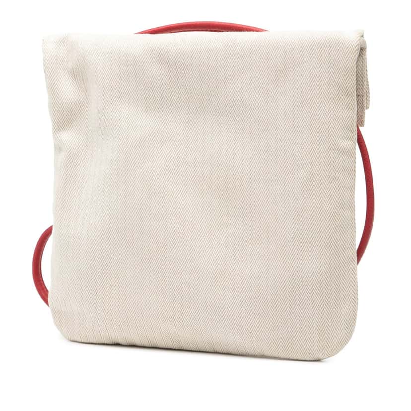 Hermès Toile Aline Grooming Bag PM Beige Very good condition - Back View