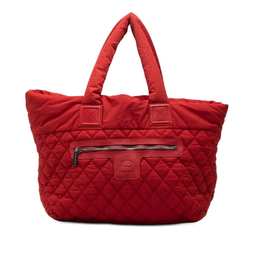 Chanel Medium Quilted Nylon Coco Cocoon Tote Red Very good condition - Front View