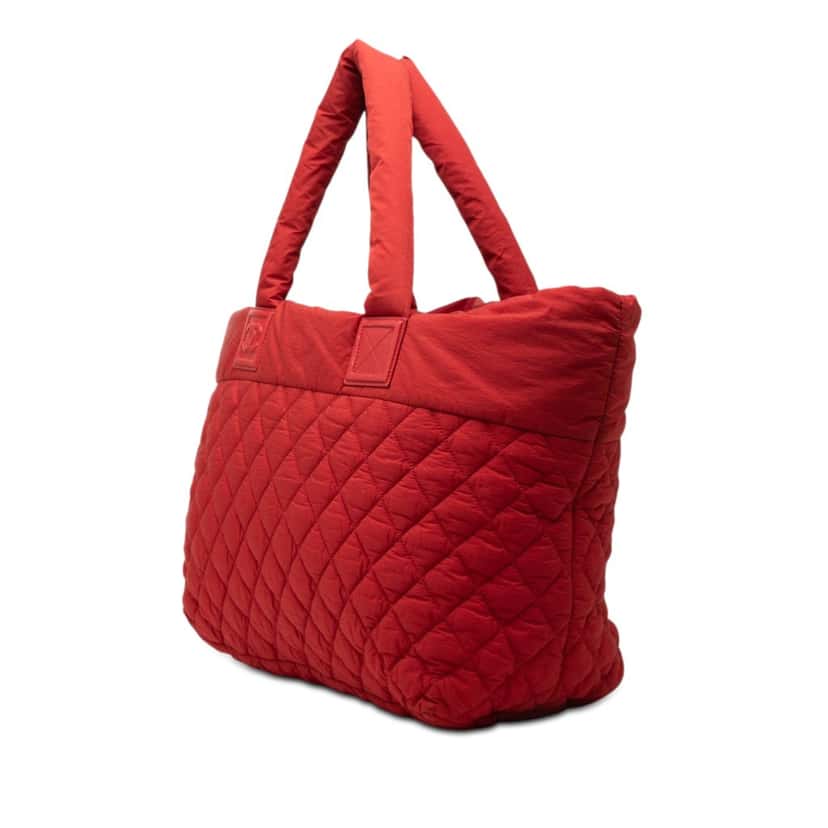 Chanel Medium Quilted Nylon Coco Cocoon Tote Red Very good condition - Back View