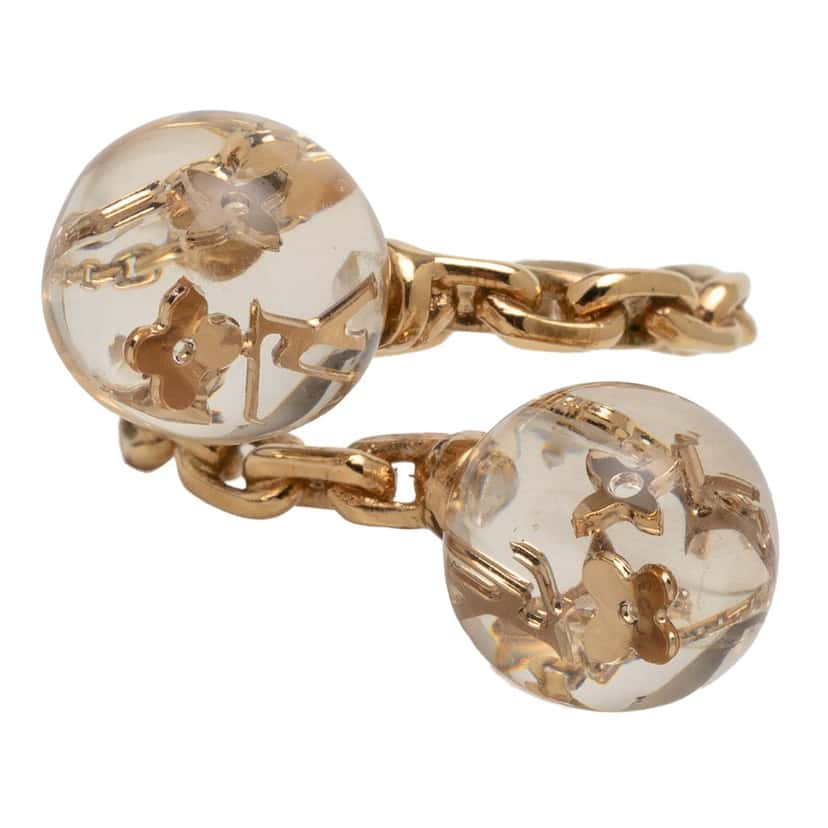 Louis Vuitton Gold Plated Bubble Resin Monogram Inclusion Ring Gold Metal Very good condition - Front View