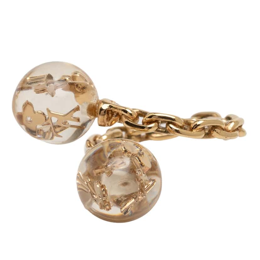 Louis Vuitton Gold Plated Bubble Resin Monogram Inclusion Ring Gold Metal Very good condition - Back View