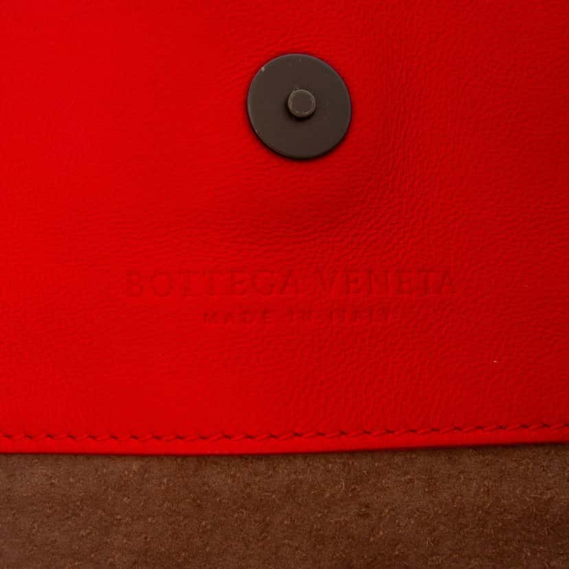 Bottega Veneta Medium Nappa Intrecciato Double Chain Tote Red Leather Very good condition - Box View