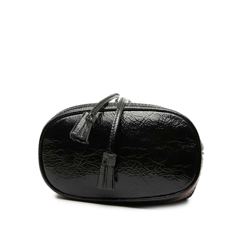 Gucci Mini Suede and Patent Web Ophidia Bucket Bag Black Leather Very good condition - Inside View