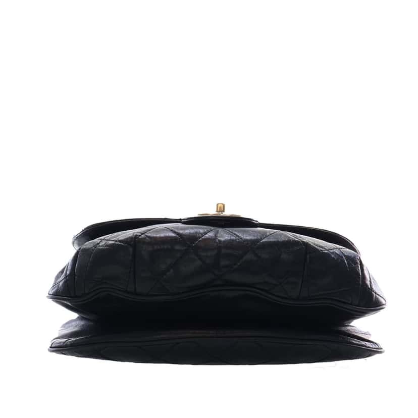 Chanel Medium Quilted Glazed Calfskin Bubble CC Flap Black Leather Very good condition - Box View