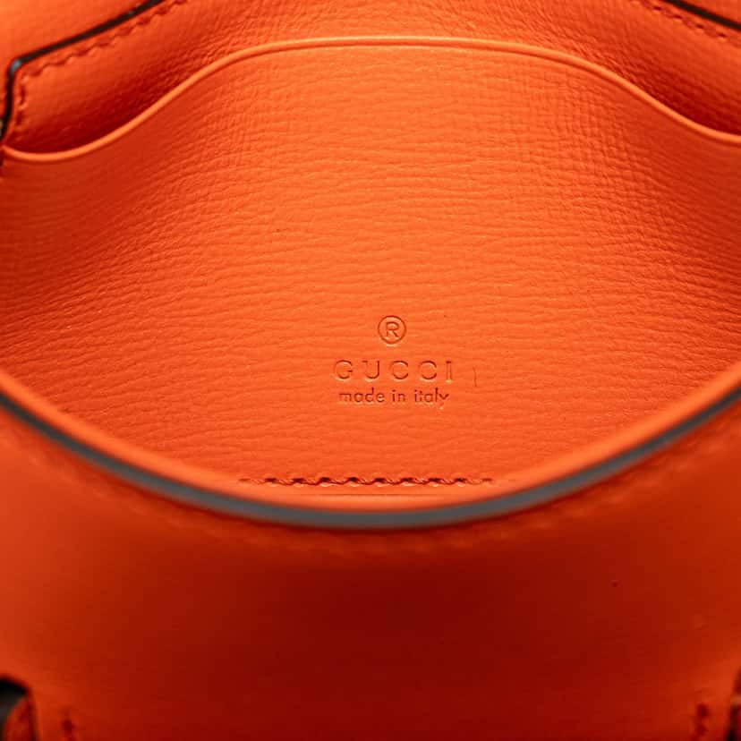 Gucci Mini Leather Horsebit 1955 Web Satchel Orange Leather Very good condition - Box View