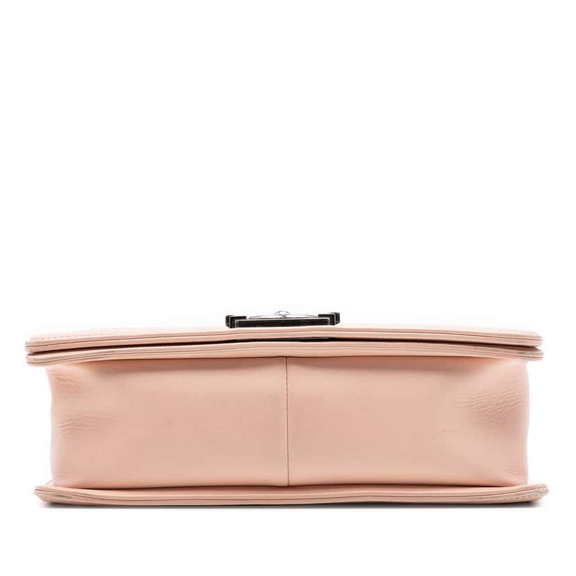 Chanel Old Medium Quilted Lambskin Boy Flap Pink Leather Very good condition - Inside View