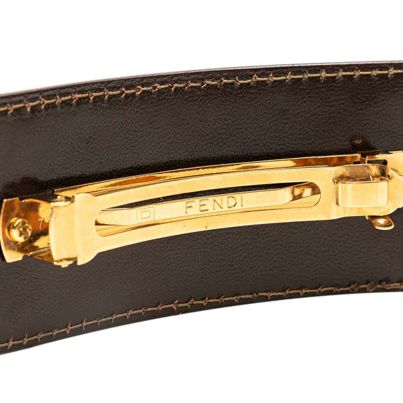 Fendi Zucca Canvas Barrette Hair Clip Brown Very good condition - Inside View