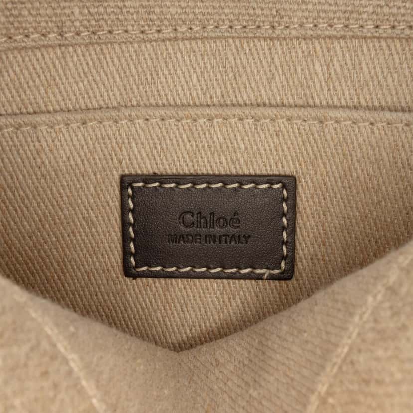 Chloé Small Canvas Woody Satchel Beige Very good condition - Box View