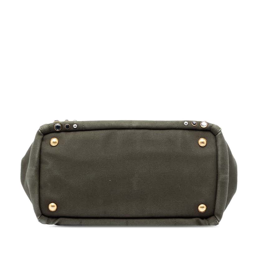 Prada Small Canvas Canapa Bijoux Satchel Green Very good condition - Inside View