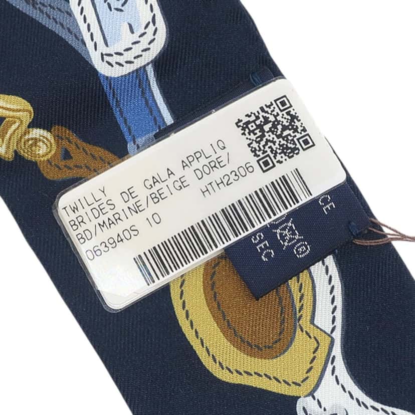 Hermès Brides de Gala Twilly Silk Scarf Blue Very good condition - Inside View