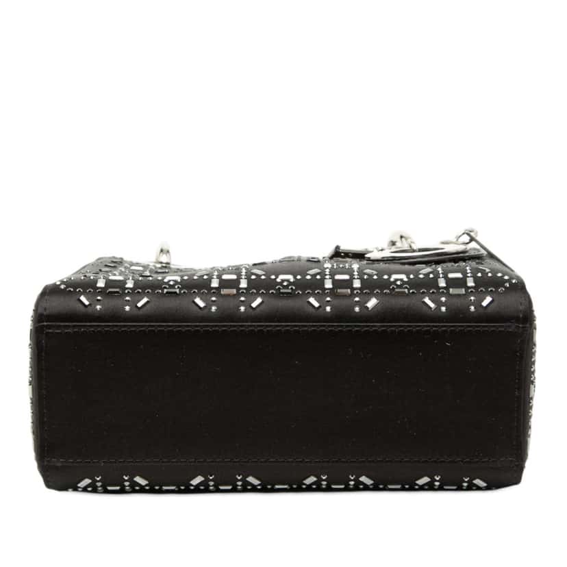 Dior Mini Satin Cannage Strass Crystal Embellished Lady Dior Black Very good condition - Inside View