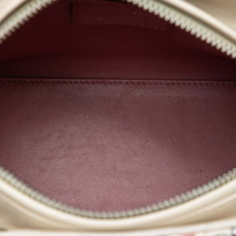 Dior Medium Woven Lambskin and Tweed Lady Dior White Leather Very good condition - Model View