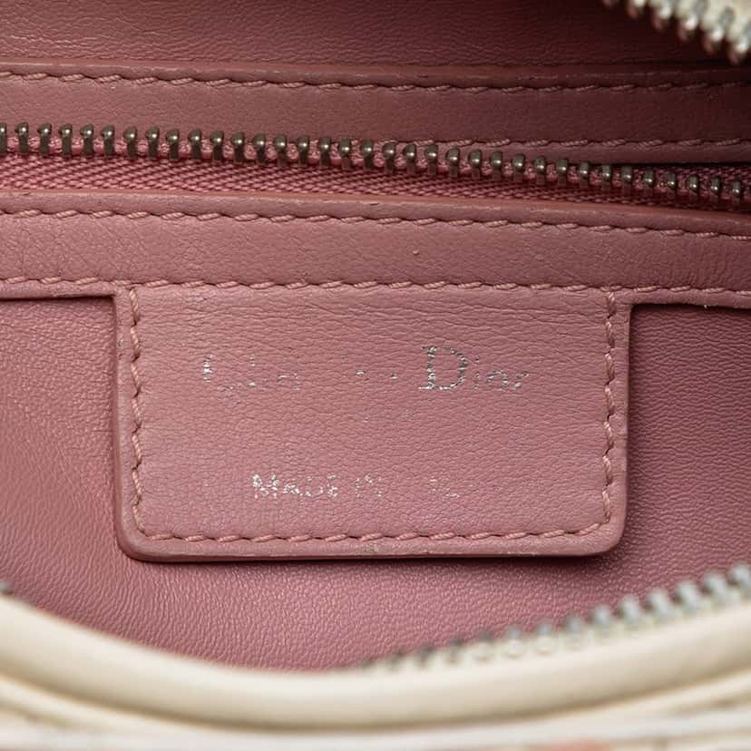 Dior Medium Woven Lambskin and Tweed Lady Dior White Leather Very good condition - Box View