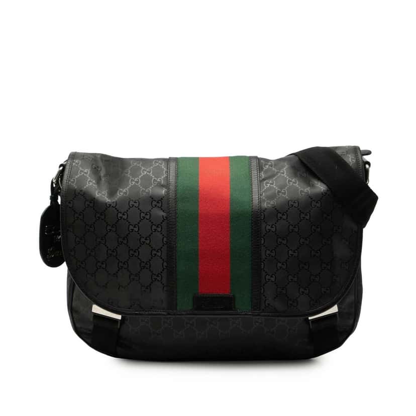 Gucci GG Imprime Web Crossbody Black Good condition - Front View