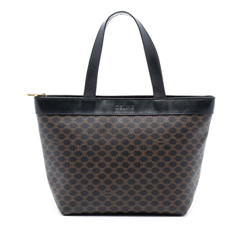 Celine Macadam Coated Canvas Handbag Brown Very good condition - Front View