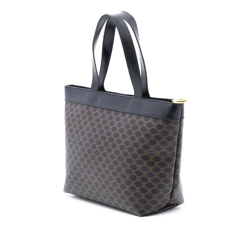 Celine Macadam Coated Canvas Handbag Brown Very good condition - Back View