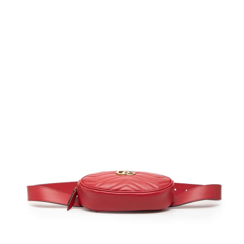 Gucci GG Marmont Matelasse Leather Belt Bag Red Leather Very good condition - Inside View
