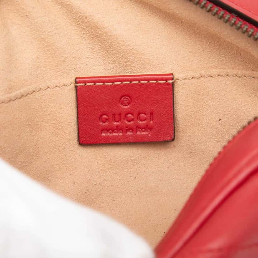 Gucci GG Marmont Matelasse Leather Belt Bag Red Leather Very good condition - Box View