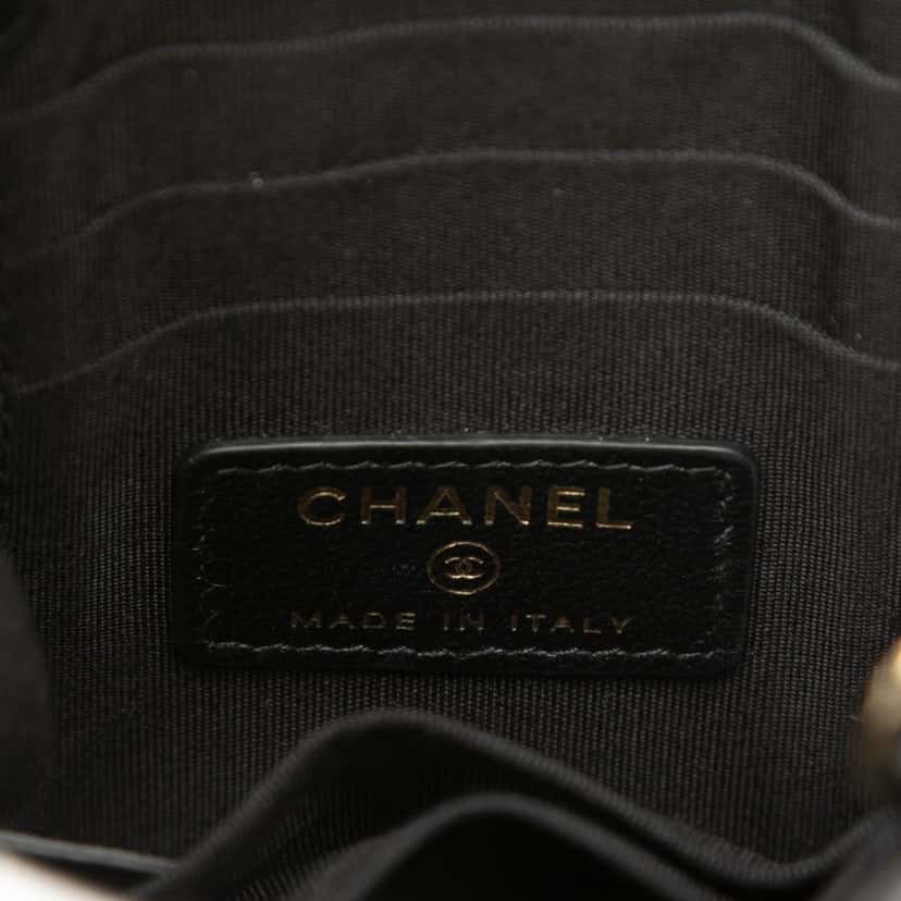 Chanel Tweed and PVC Phone Clutch with Chain Black Very good condition - Box View