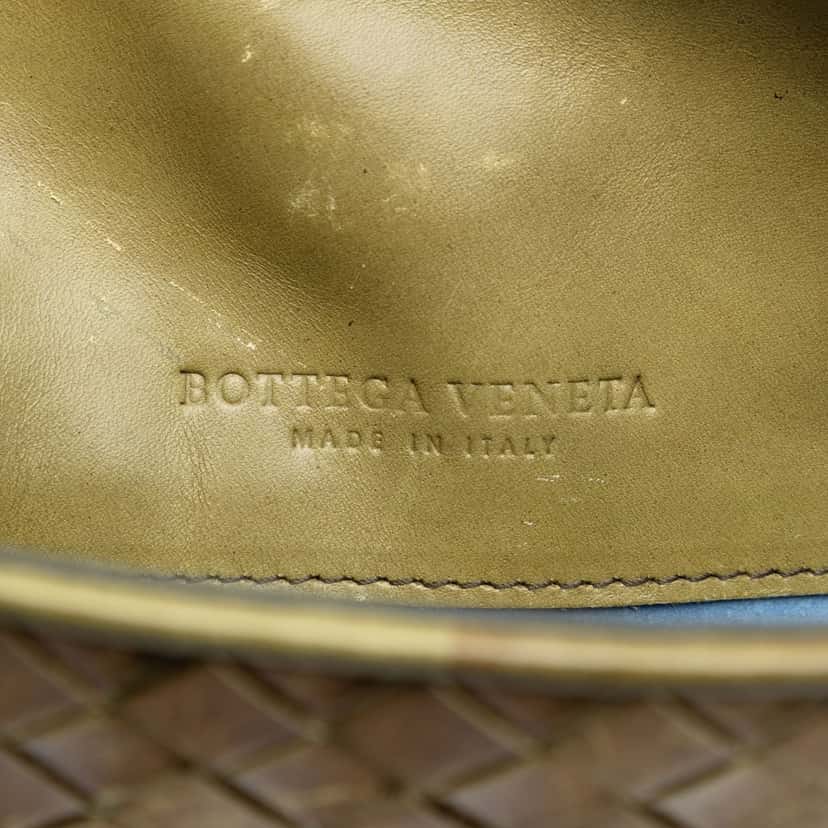 Bottega Veneta Metallic Nappa Intrecciato Shoulder Bag Gold Leather Good condition - Box View