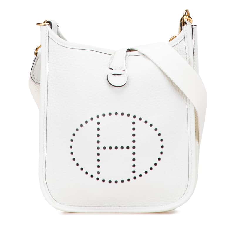 Hermès Clemence Evelyne TPM White Leather Very good condition - Front View