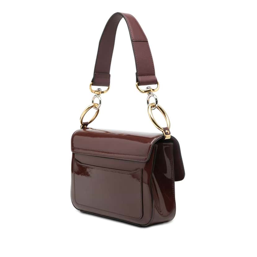 Chloé Small Spazzolato Sfumato C Double Carry Satchel Red Leather Very good condition - Back View
