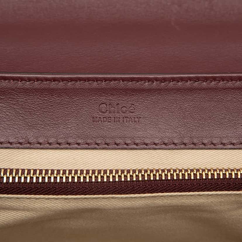 Chloé Small Spazzolato Sfumato C Double Carry Satchel Red Leather Very good condition - Box View