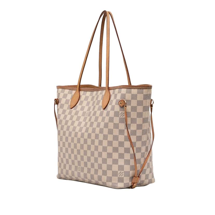 Louis Vuitton Damier Azur Neverfull MM White Very good condition - Back View