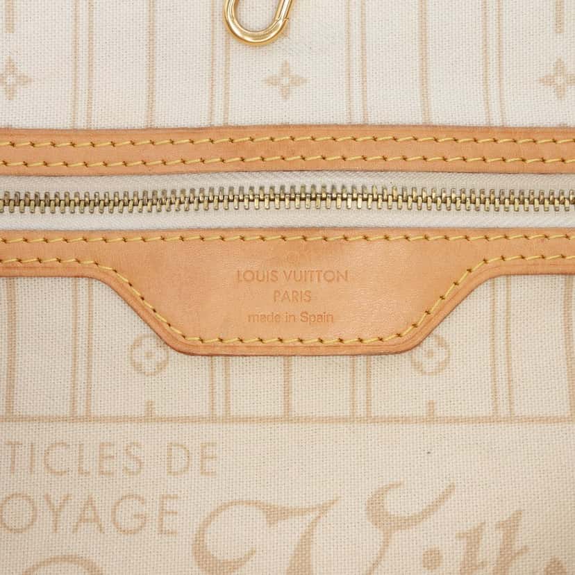 Louis Vuitton Damier Azur Neverfull MM White Very good condition - Box View