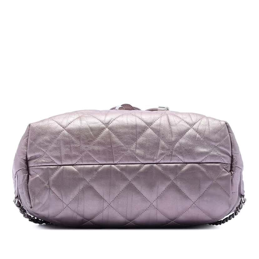 Chanel Quilted Iridescent Calfskin Ground Control Flap Backpack Pink Leather Very good condition - Inside View
