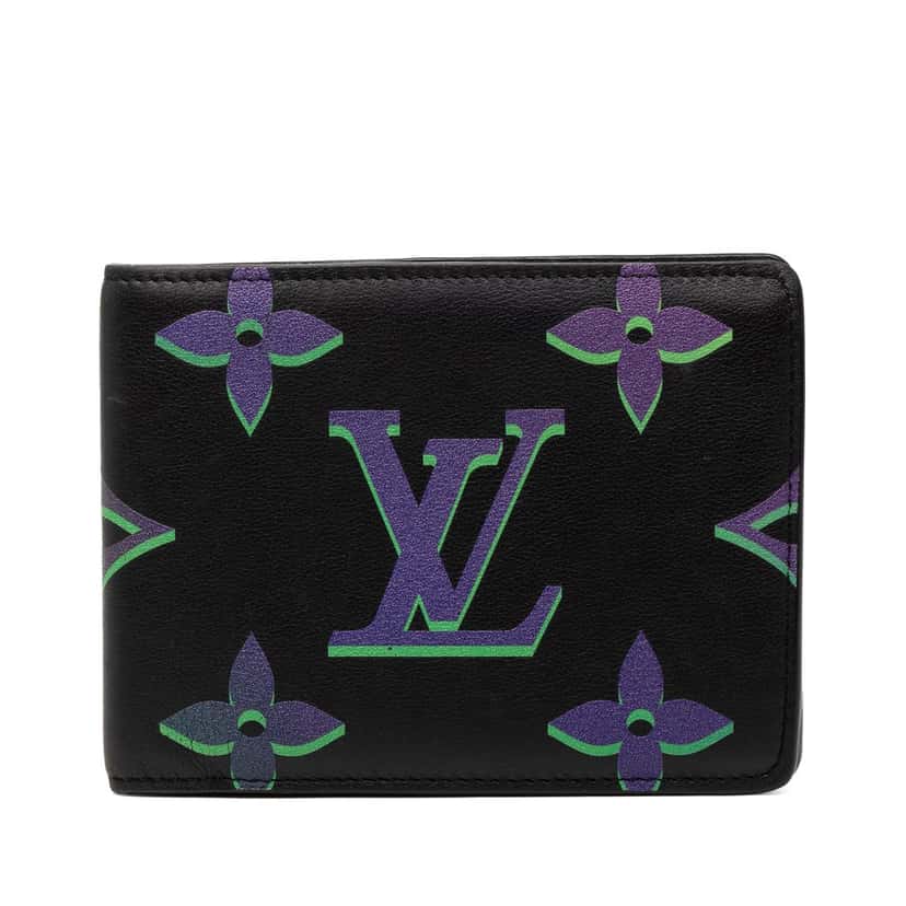 Louis Vuitton Monogram Spotlight Multiple Wallet Black Leather Very good condition - Front View