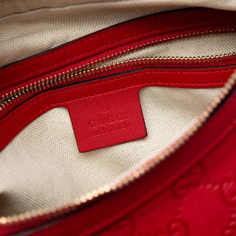 Gucci Small Guccissima Miss GG Satchel Red Leather Very good condition - Model View