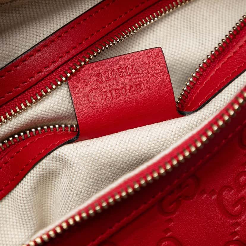 Gucci Small Guccissima Miss GG Satchel Red Leather Very good condition - Box View