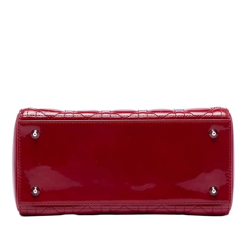 Dior Medium Patent Cannage Lady Dior Red Leather Very good condition - Inside View