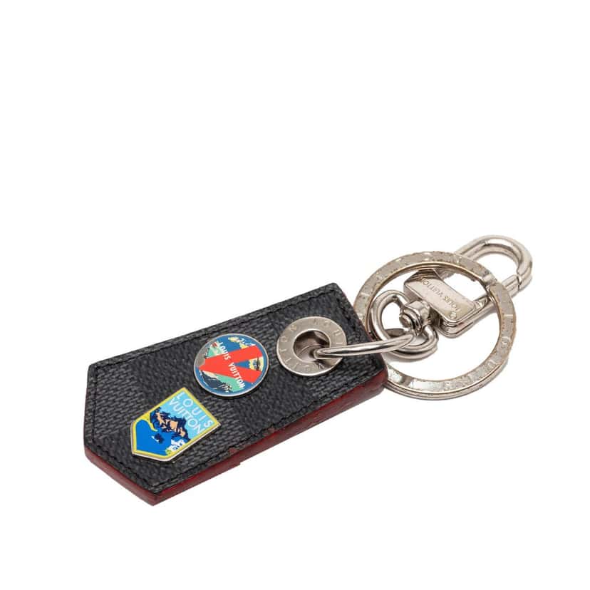 Louis Vuitton Damier Graphite Alps Enchappe Bag Charm and Key Holder Black Very good condition - Front View