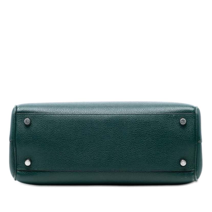 Gucci Small Grained Calfskin Zumi Top Handle Bag Green Leather Very good condition - Inside View