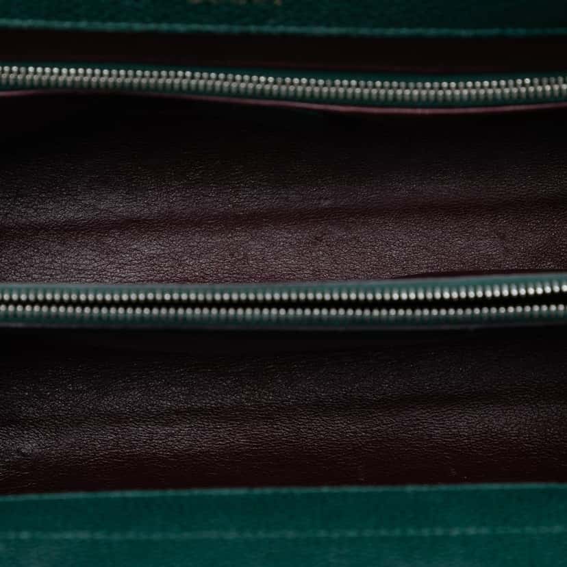 Gucci Small Grained Calfskin Zumi Top Handle Bag Green Leather Very good condition - Model View