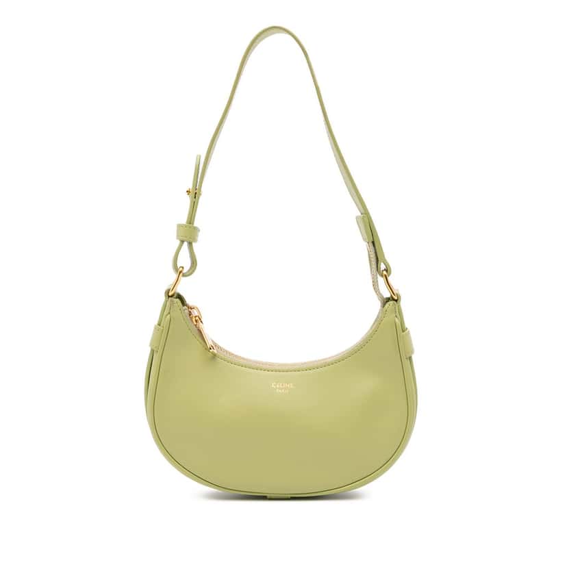 Celine Mini Smooth Calfskin Ava Shoulder Bag Green Leather Very good condition - Front View