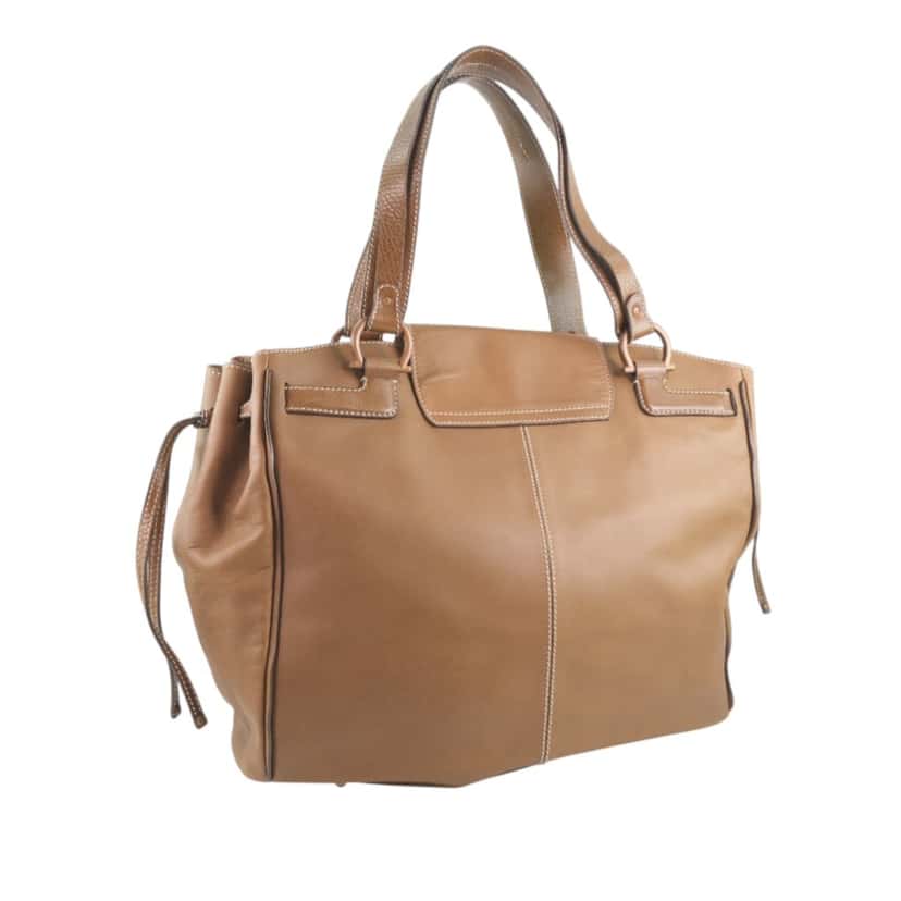 Ferragamo Leather Gancini Tote Brown Leather Very good condition - Back View