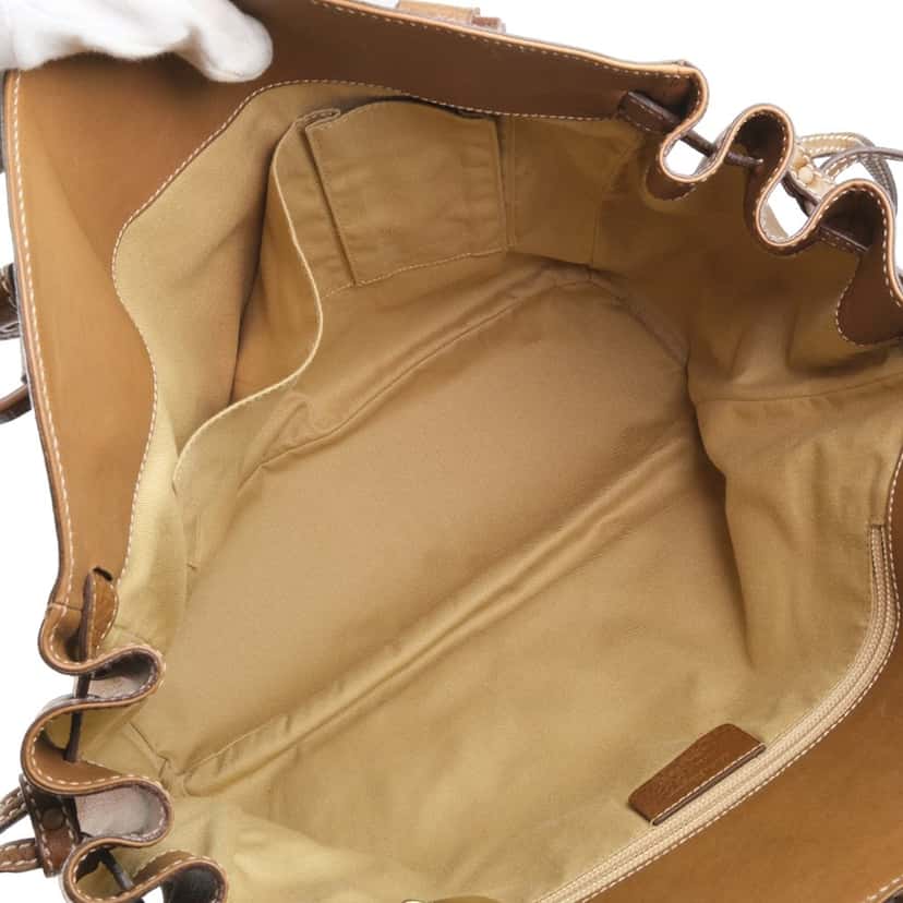 Ferragamo Leather Gancini Tote Brown Leather Very good condition - Model View