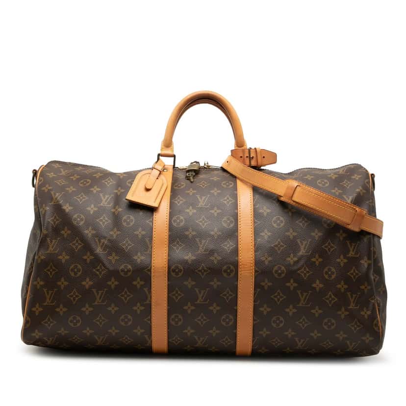 Louis Vuitton Monogram Keepall Bandouliere 55 Brown Good condition - Front View