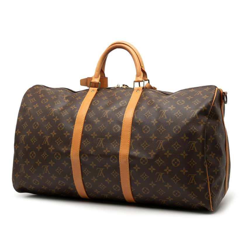 Louis Vuitton Monogram Keepall Bandouliere 55 Brown Good condition - Back View