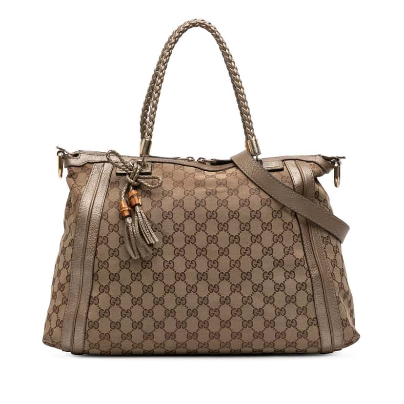 Gucci GG Canvas Bella Convertible Tote Beige Very good condition - Front View