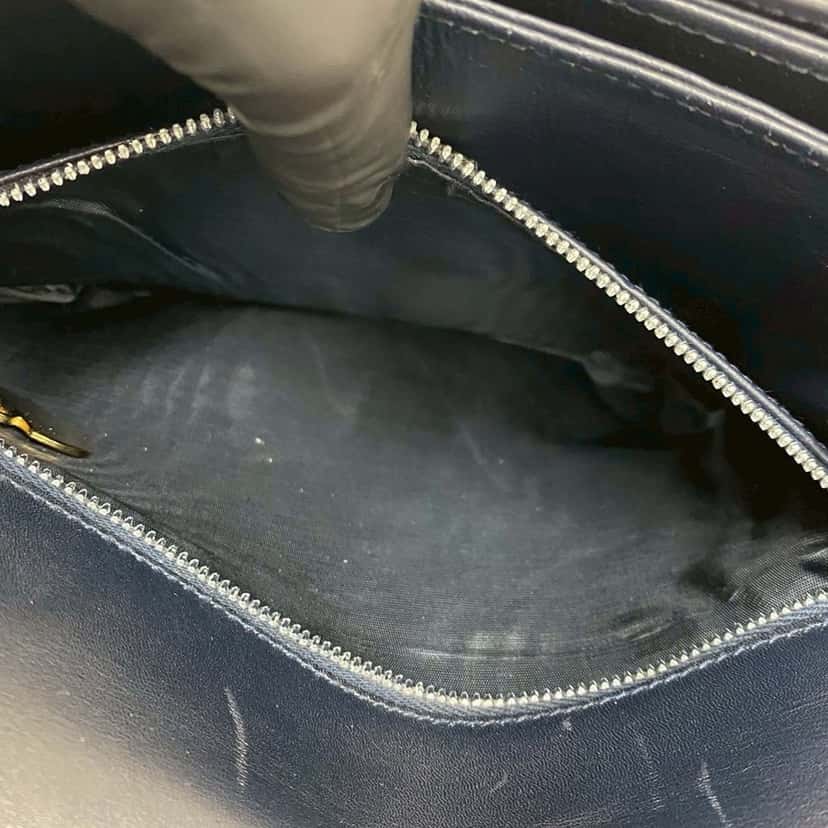 Celine Leather Logo Horse Carriage Crossbody Blue Leather Very good condition - Model View