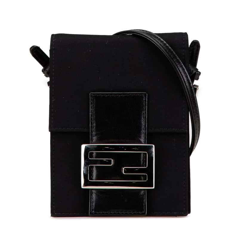 Fendi Mini Nylon FF Lock Crossbody Black Good condition - Front View