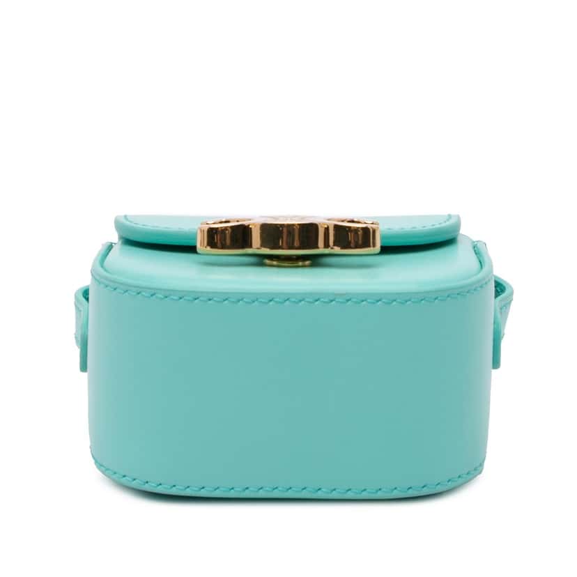 Celine Leather Triomphe AirPods Case with Strap Blue Leather Very good condition - Inside View