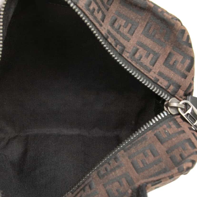 Fendi Mini Zucchino Canvas Handbag Brown Very good condition - Model View